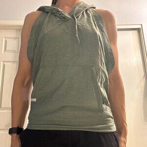 Design Kontrol Green scoop back hooded top Women's medium